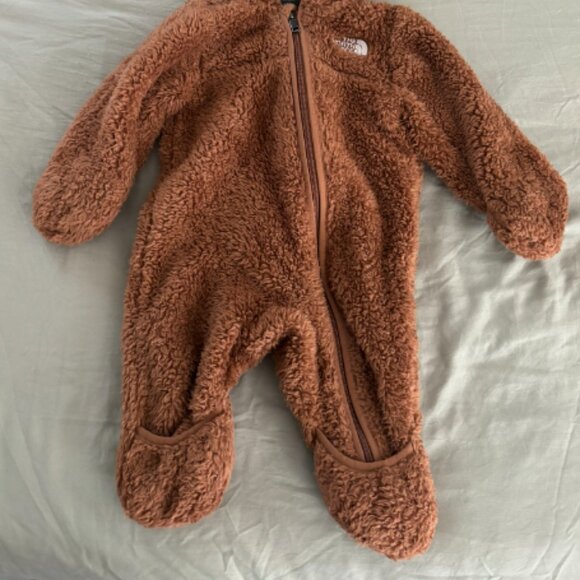 The North Face Brown Baby Bear Full Zip One Piece Fleece Jumpsuit - Picture 4 of 4